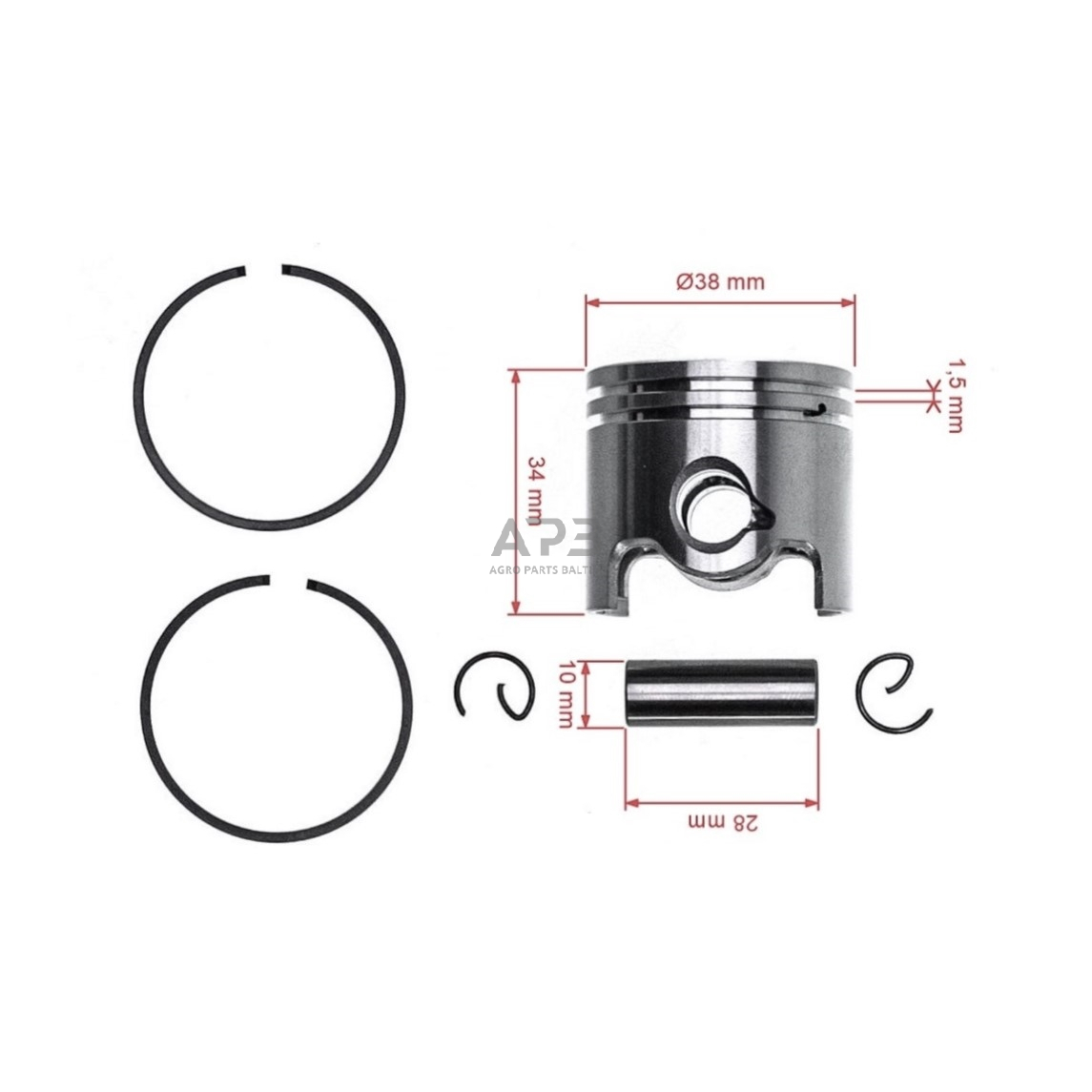 Stūmoklio komplektas krūmapjovėms STIHL FS120, FS120R, FS200, FS200R, FS250, FS250R, FS250, FS300, FS350, HT250, FR350, FR450, FR480, FR480C, FT250 40 mm 4134 030 2003, 41340302003 2 Stūmoklio komplektas krūmapjovėms STIHL FS120, FS120R, FS200, FS200R, FS250, FS250R, FS250, FS300, FS350, HT250, FR350, FR450, FR480, FR480C, FT250 40 mm 4134 030 2003, 41340302003 2