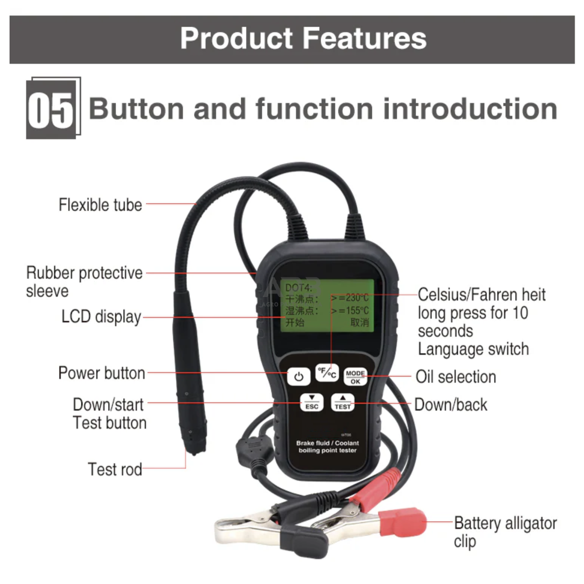 Stabdžių ir aušinimo skysčio testeris 8