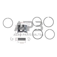 Stūmoklio komplektas HONDA GX160 išmatavimai stūmoklio 68 mm (+0,50 remontinis), 13103-ZF1-000, 13103ZF1000, 13103ZF1000C