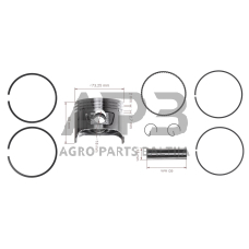 Stūmoklio komplektas Honda GX240 išmatavimai cilindro mm 73 (remontinis 0,25) kaištis 18 x 59,4 mm