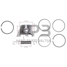 Stūmoklio komplektas HONDA GX240 išmatavimai stūmoklio 73 mm (standartinis), 13101-ZE2-W00, 13101ZE2W00, 13101ZE2W00V