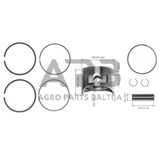Stūmoklio komplektas HONDA GX390 išmatavimai stūmoklio 88 mm (+0,25 remontinis), 13102-ZF6-W00, 13102ZF6W00, 13102ZF6W00C