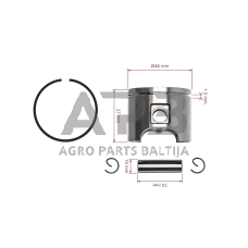 Stūmoklio komplektas Husqvarna 51, išmatavimai stūmoklio 46mm. 503 60 81-71, 5036081-71, 503608171, 503 60 81-01, 5036081-01, 503608101, HU503 60 81-71, 503 60 81-73, 5036081-73, 503608173, HU5036081-71, HU503608171, HU503 68 171 HU503681-71, HU50368171