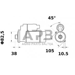 Starteris Mahle 12V, 3.2kW, 10 dantų, CW IS1103