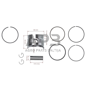 Stūmoklio komplektas Honda GX160 išmatavimai cilindro mm 68, kaištis 18 x 53,6 mm