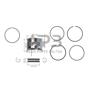 Stūmoklio komplektas Honda GX160 išmatavimai cilindro mm 68 (remontinis 0,50) antriniai išmatavimai, kaištis 18 x 53,6 mm
