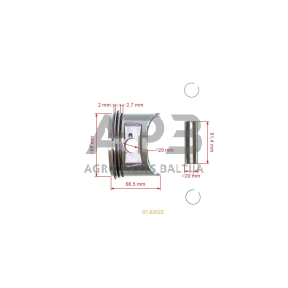 Stūmoklio komplektas HONDA GX390 išmatavimai stūmoklio 88 mm (standartinis), 13101-ZF6-W00, 13101ZF6W00, 13101ZF6W00V
