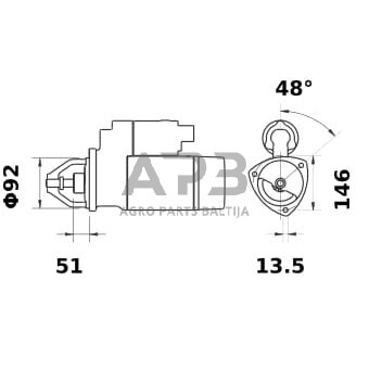 Starteris Mahle 12V, 4.2kW, 10 dantų, CW IS1089 1 Starteris Mahle 12V, 4.2kW, 10 dantų, CW IS1089 1