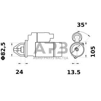 Starteris Mahle 12V, 2.7kW, 13 dantų, CW IS1425 1