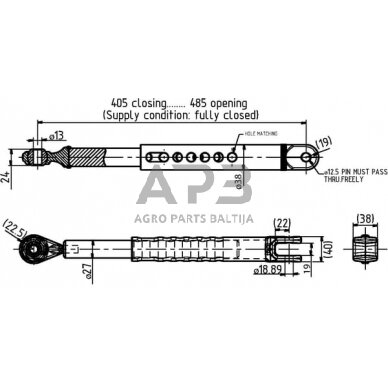 Stabilizatorius 405,00 mm – 485,00 mm LVA18318N 1