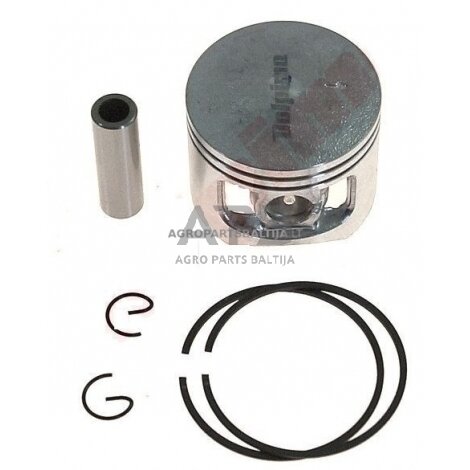 Stūmoklio komplektas kinietiškiems pjūklams 62cc, išmatavimai cilindro mm 47,5 Stūmoklio komplektas kinietiškiems pjūklams 62cc, išmatavimai cilindro mm 47,5