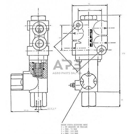 Stabdžių vožtuvas Safim BV201128MN20 4 Stabdžių vožtuvas Safim BV201128MN20 4