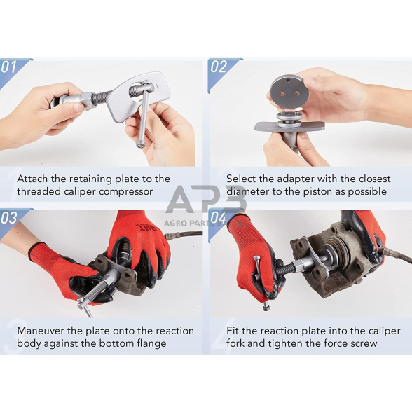 Stabdžių cilindrų suspaudėjas rankinis (kairinis ir dešininis sriegis) 21vnt. 2 Stabdžių cilindrų suspaudėjas rankinis (kairinis ir dešininis sriegis) 21vnt. 2