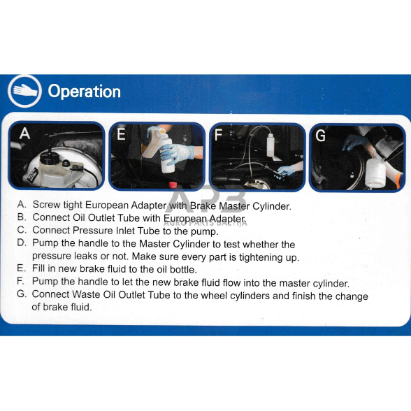 Stabdžių sistemos nuorinimo įrankis su pompa 1 Stabdžių sistemos nuorinimo įrankis su pompa 1