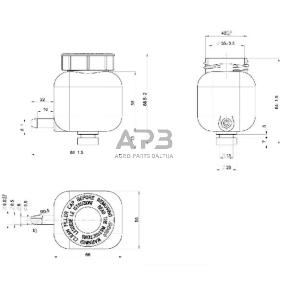 Stabdžių skysčio bakelis Doga 41030010000 2 Stabdžių skysčio bakelis Doga 41030010000 2