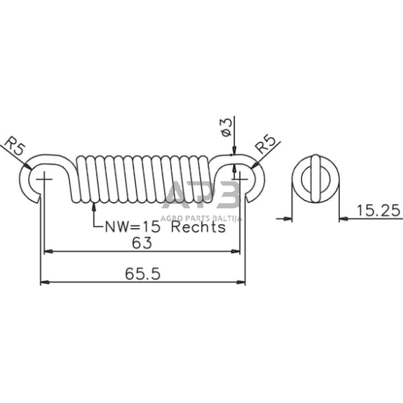 Stabdžių spyruoklė ADR 914M30015 1 Stabdžių spyruoklė ADR 914M30015 1