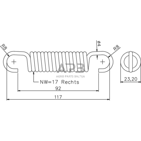 Stabdžių spyruoklė ADR 914M30023 1 Stabdžių spyruoklė ADR 914M30023 1