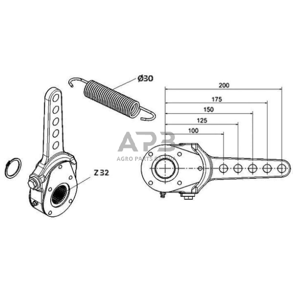Stabdžių svirtis 200mm ADR 9RR0012 2 Stabdžių svirtis 200mm ADR 9RR0012 2