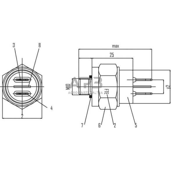 Stabdžių žibinto jungiklis H00007 1 Stabdžių žibinto jungiklis H00007 1