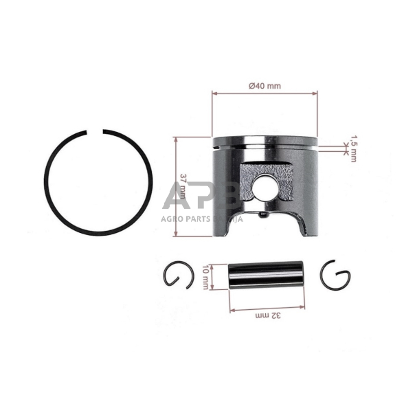Stūmoklio komplektas Husqvarna 340, išmatavimai stūmoklio 40 mm. 503 87 01-02, 5038701-02, 503870102, 503 89 96-71, 5038996-71, 537 39 97 -02, HU503 87 01-71, HU5038701-71, HU503870171 2