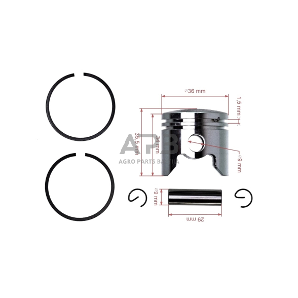 Stūmoklio komplektas kiniškiems pjūklams 32cc 36 mm 2 Stūmoklio komplektas kiniškiems pjūklams 32cc 36 mm 2