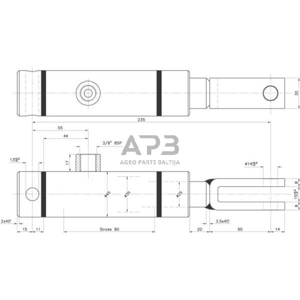 Hidraulinis cilindras stabdžių BC25100 1 Hidraulinis cilindras stabdžių BC25100 1