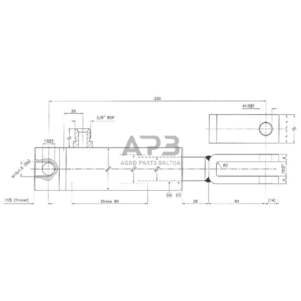 Hidraulinis cilindras stabdžių BC2580TH 1 Hidraulinis cilindras stabdžių BC2580TH 1