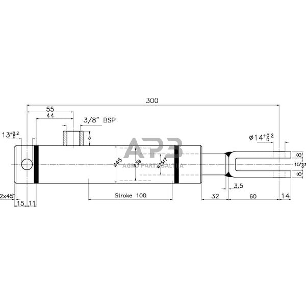 Hidraulinis cilindras stabdžių BCS25100X 1 Hidraulinis cilindras stabdžių BCS25100X 1