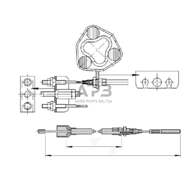 Stabdžių kabelis priekabai AL-KO 4017333 1 Stabdžių kabelis priekabai AL-KO 4017333 1