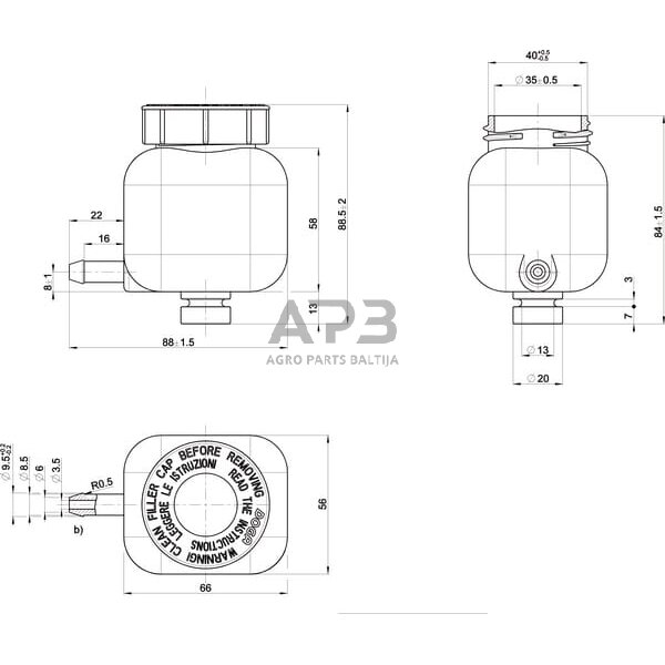 Stabdžių skysčio bakelis Doga 41030010000 1 Stabdžių skysčio bakelis Doga 41030010000 1