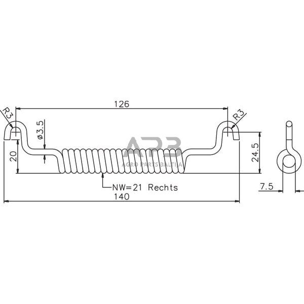 Stabdžių spyruoklė ADR 914M24022 1 Stabdžių spyruoklė ADR 914M24022 1