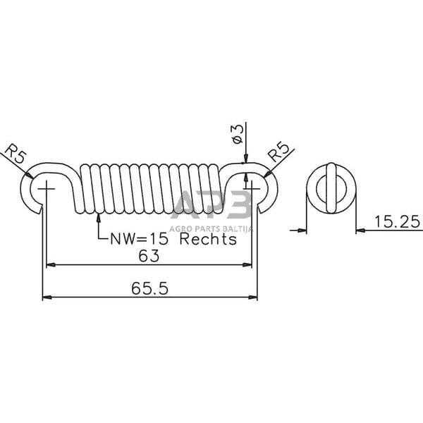 Stabdžių spyruoklė ADR 914M30015 1 Stabdžių spyruoklė ADR 914M30015 1