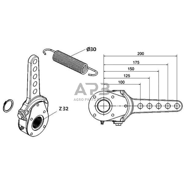 Stabdžių svirtis 200mm ADR 9RR0012 2 Stabdžių svirtis 200mm ADR 9RR0012 2