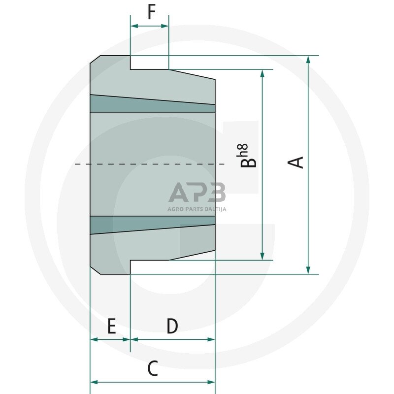 Stebulė įvorėms 73 x 38 mm 1 Stebulė įvorėms 73 x 38 mm 1
