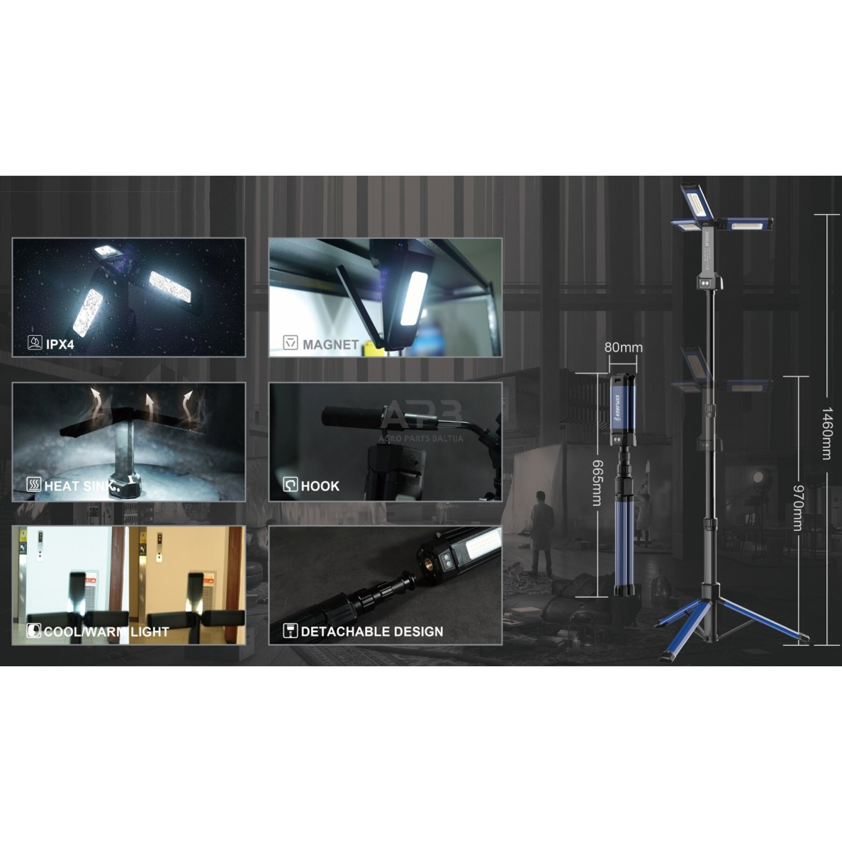 Šviestuvas COB (18W) su trikoju (įkraunamas) 5