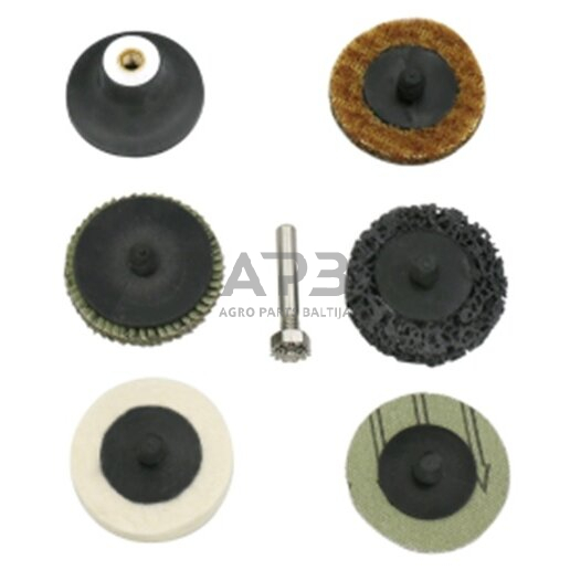 Šveitimo diskelių rinkinys (7vnt) 2" 50mm su koteliu 1/4" Šveitimo diskelių rinkinys (7vnt) 2" 50mm su koteliu 1/4"