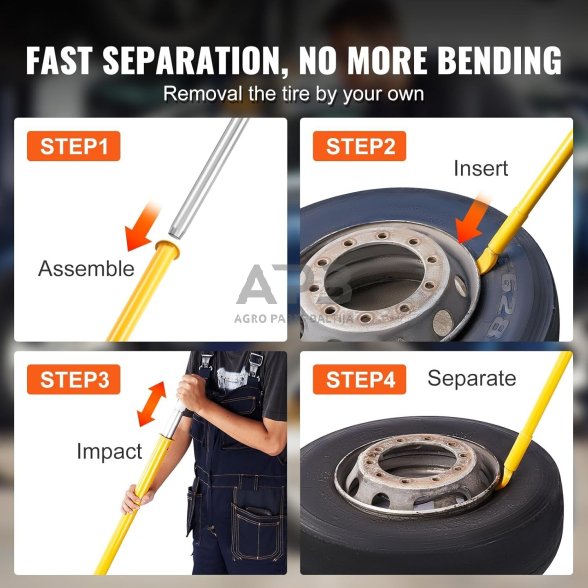 Svirtis padangų montavimui su spyruokle sunkvežimiams 1200mm 4 Svirtis padangų montavimui su spyruokle sunkvežimiams 1200mm 4