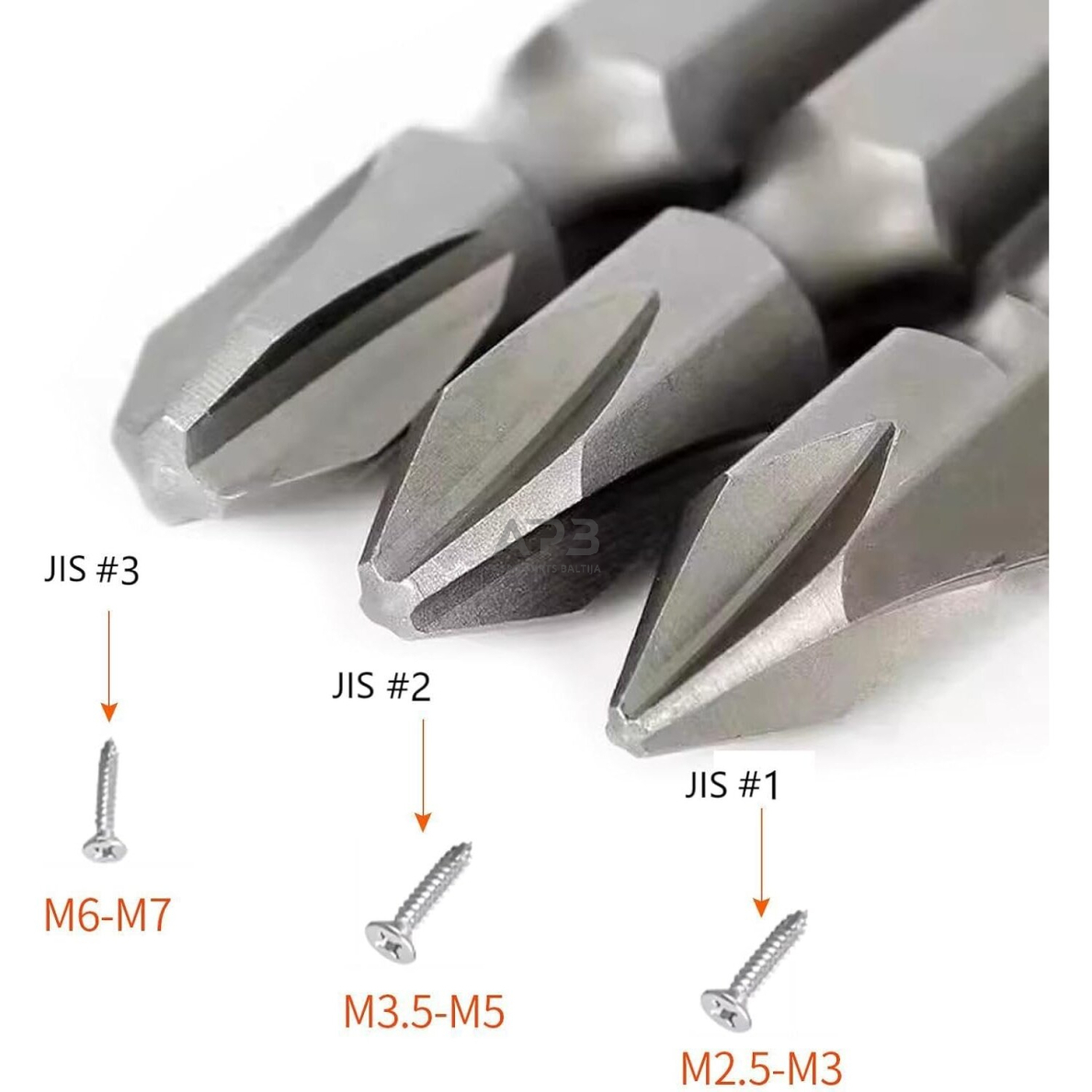 T tipo rankena + JIS 1/4'' antgalių rinkinys 6vnt. 3 T tipo rankena + JIS 1/4'' antgalių rinkinys 6vnt. 3