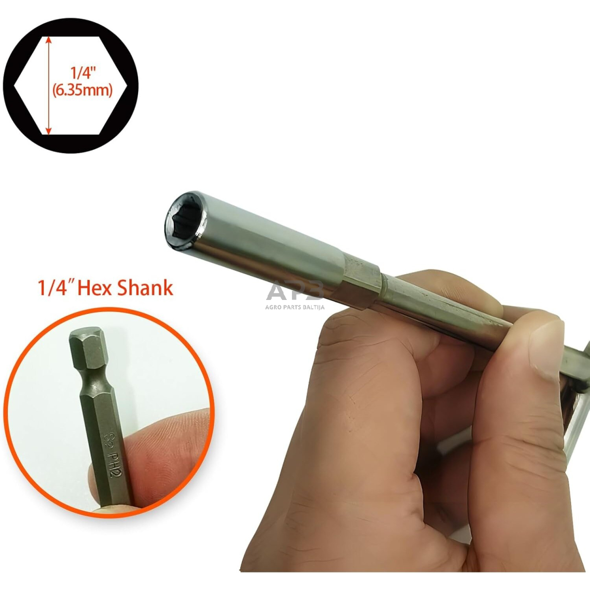 T tipo rankena + JIS 1/4'' antgalių rinkinys 6vnt. 4 T tipo rankena + JIS 1/4'' antgalių rinkinys 6vnt. 4