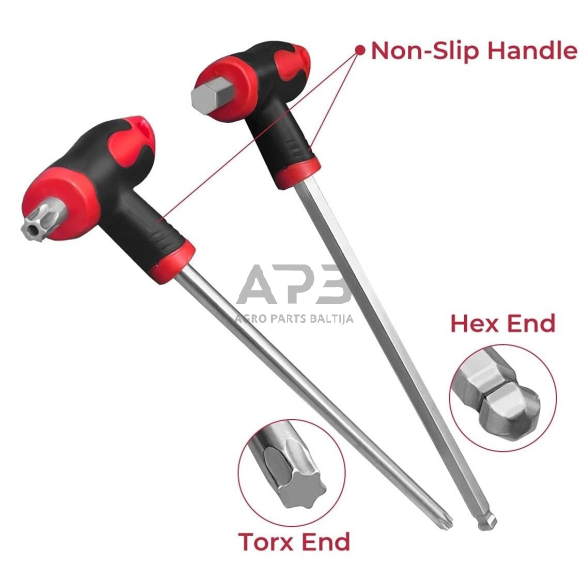 T-tipo šešiakampių raktų rinkinys TORX ir HEX (apvalia galvute) 16vnt. 1 T-tipo šešiakampių raktų rinkinys TORX ir HEX (apvalia galvute) 16vnt. 1