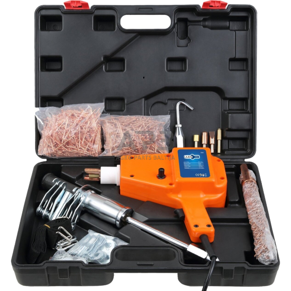 Taškinis kėbulo lyginimo pistoletas 2000W ir lyginimo įrankių rinkinys (plast.dėžė) Taškinis kėbulo lyginimo pistoletas 2000W ir lyginimo įrankių rinkinys (plast.dėžė)