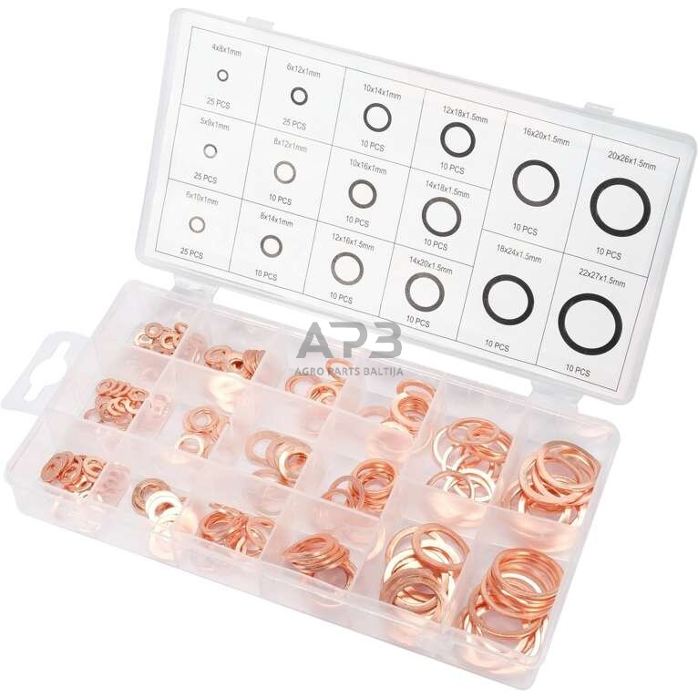 Tarpinių varinių rinkinys (minkštos)(220vnt) Tarpinių varinių rinkinys (minkštos)(220vnt)