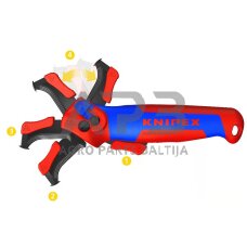 Terkšlinis kabelio nužievinimo peilis su kreipiančiąją KNIPEX