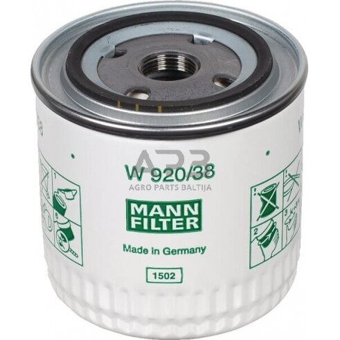 Tepalo filtras MANN-FILTER W92038 Tepalo filtras MANN-FILTER W92038