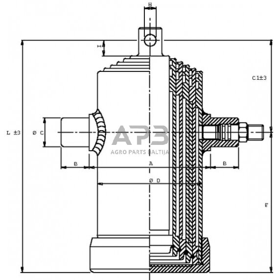 Teleskopinis cilindras Di Natale-Bertelli TC3096F 1 Teleskopinis cilindras Di Natale-Bertelli TC3096F 1