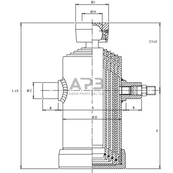 Teleskopinis cilindras Di Natale-Bertelli TC7052 1 Teleskopinis cilindras Di Natale-Bertelli TC7052 1