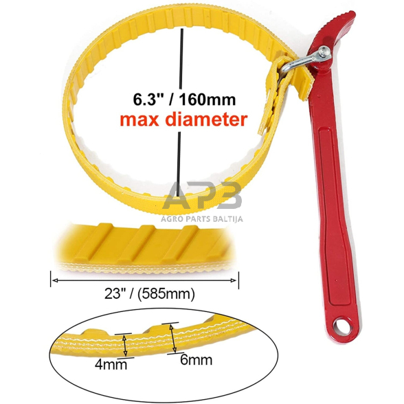 Tepalo filtro raktas su dirželiu 12" 1 Tepalo filtro raktas su dirželiu 12" 1
