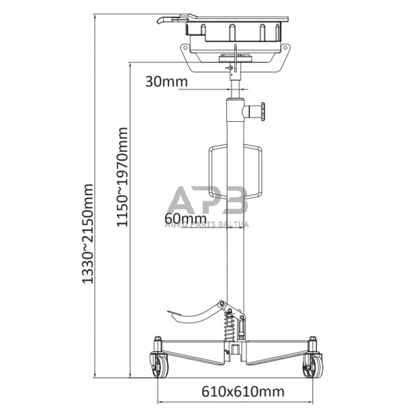 Tepalo surinkimo indas (plast.) 10l transmisijos domkratui 2 Tepalo surinkimo indas (plast.) 10l transmisijos domkratui 2