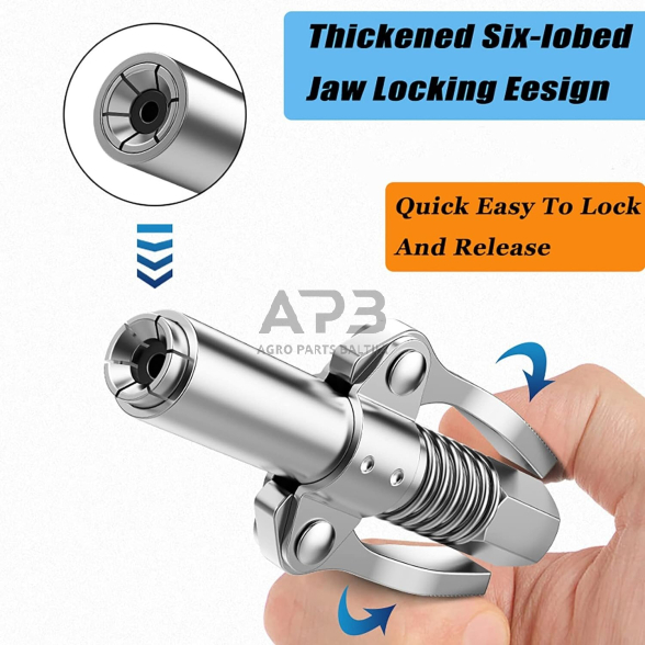 Tepimo preso antgalis 6 segmentų greito užspaudimo M10x1mm 1/8" 4 Tepimo preso antgalis 6 segmentų greito užspaudimo M10x1mm 1/8" 4