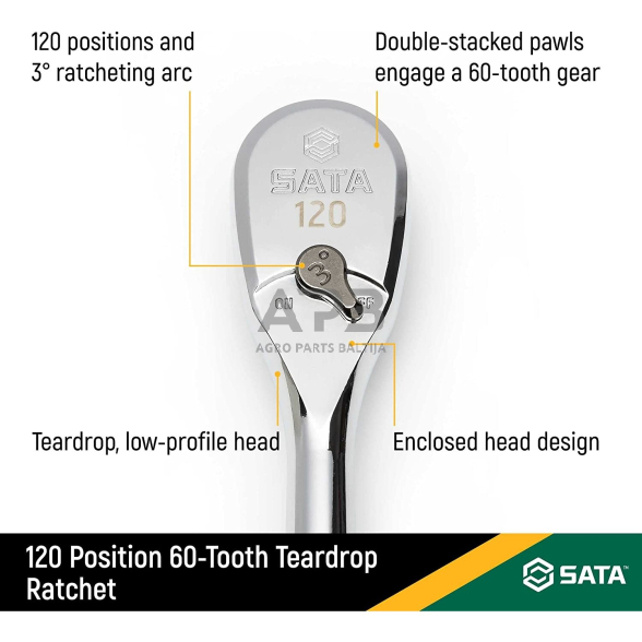 Terkšlė su metaline rankena 3/8" 60TH 120P 3 Terkšlė su metaline rankena 3/8" 60TH 120P 3